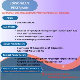 LOWONGAN DUKUH GROGOLAN